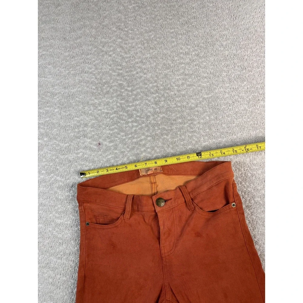 Current/Elliott Leather Pants Womens 2 Rust Skinny‎ 5-Pocket Lined 1354-0010